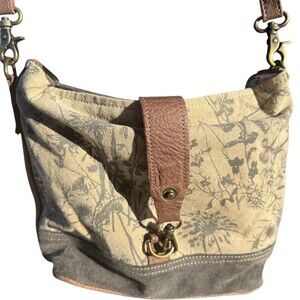 Myra Bag Crossbody Shoulder Bag Womens Medium Beige Tan Floral Botanical